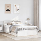 Bed Frame with Headboard White 150x200 cm King Size Solid Wood Pine 3306340