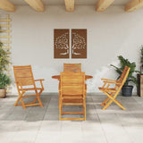 Garden Dining Set Folding 5 pcs Brown Solid Acacia Wood 3375701