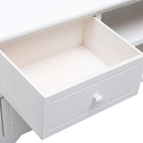 TV Cabinet White 108x30x40 cm Solid Paulownia Wood 338517