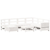 8 Piece Garden Sofa Set White Solid Wood Pine 3250565