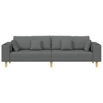 Fabric Sofa with Cushion Dark Grey 208 cm Fabric 3335144