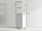 Tall Bathroom Cabinet, Slim Bathroom Storage Cabinet with 2 Open Shelves, Soft Close Door and T3398P344170
