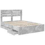 Bed Frame with Drawer Concrete Grey 140 x 200 cm Engineer Wood 3411501