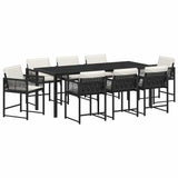 Garden Dining Set 9 pcs Black Poly Rattan 3380744