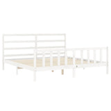 Bed Frame without Mattress White 200x200 cm Solid Wood Pine 3191927