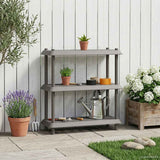 Shelving Unit 3-Tier 100 x 40 x 96 cm PP Light Grey 8011747