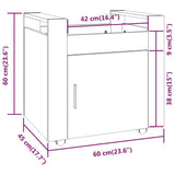 Desk Trolley Black 60x45x60 cm Engineered Wood 816609