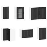 11 Piece Kitchen Cabinet Set "Lucca" Black Engineered Wood 3314952