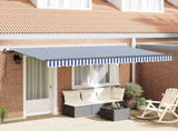 Retractable Awning Blue 400 x 200 cm Fabric 3329766