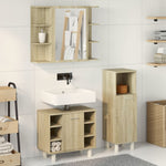 ZNTS 3 Piece Bathroom Furniture set Sonoma Oak Engineered Wood 3324975