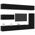 TV Cabinet Set Wall-mounted 7 pcs Black oak 30.5 x 30 x 110 cm 3332588