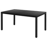 Dining Set Black PVC Rattan, Powder-Coated Steel, Aluminium, WPC 3060120