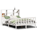 ZNTS Bookcase Bed without Mattress White 140x200 cm Solid Wood Pine 3321705