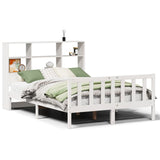 ZNTS Bookcase Bed without Mattress White 140x200 cm Solid Wood Pine 3321705
