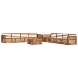 Outdoor Sofa Set 9 pcs Natural Solid Acacia Wood 3373224