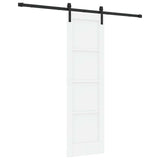 Sliding Door 61 x 198.5 cm Engineered Wood White and Black 3449897