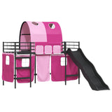 Kids'Loft Bed Frame Black and Pink 90 x 190 cm Metal 42020845