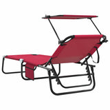 Folding Sun Lounger Folding Red 190 x 57 x 81 cm Oxford 42003130