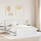 Bed Frame with Drawer White 160 x 200 cm Engineer Wood 3411096