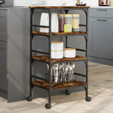 Kitchen Trolley Smoked Oak 45x35x89.5 cm Engineered Wood 842328