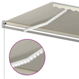 Manual Retractable Awning with LED 600x300 cm Cream 3068962
