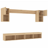 6 Piece TV Wall Units with LED Sonoma Oak Engineered Wood 3216688