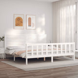 Bed Frame without Mattress White Super King Size Solid Wood Pine 3193222