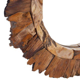 288804 Wall Mirror 60 cm Teak Round