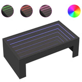 ZNTS Coffee Table with Infinity LED Black 90x50x30 cm 847617