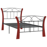 Bed Frame without Mattress Black Metal 90x200 cm 324876