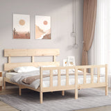 Bed Frame without Mattress King Size Solid Wood Pine 3193276