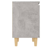 Bed Cabinets with Solid Wood Legs 2pcs Concrete Grey 40x30x50cm 805824