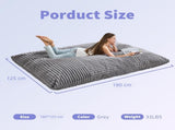 3-in-1 Convertible Bean Bag Chair, Memory Foam Filling Lounger with Soft Ribbed Fabric, Removable & T5592P445254