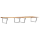 Basin Shelf Wall Mounted Steel and Solid Wood Acacia 3302790