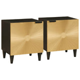 Bedside Cabinet 2 pcs Black and Gold 40 x 33.5 x 46 cm 4017825