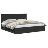 Bed Frame with Drawer Black 200 x 200 cm Engineer Wood 3411083