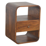 Chestnut Curved Edge Bedside IN891