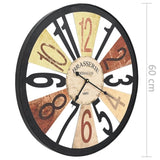 ZNTS Wall Clock Metal 60 cm Multicolour 283863