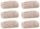 Throw Blankets 6 pcs Beige 270 x 240 cm Fleece 42016944