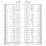 Arched Gabion Baskets 3 pcs 200x50x220/240 cm Galvanised Iron 3146447