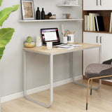 Computer Desk White and Oak 110x60x73 cm Engineered Wood 30202