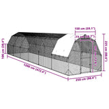 Chicken Run with Roof 2.5x12x2.25 m Galvanised Steel 3328530