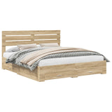 Bed Frame with Drawer with Headboard Manual Engineered Wood 3411610