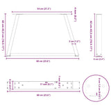 Coffee Table Legs V-Shape 2 pcs Natural Steel 60x cm Steel 4012555