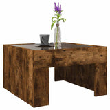 Coffee Table with Infinity LED Smoked Oak 50x50x30 cm 847606
