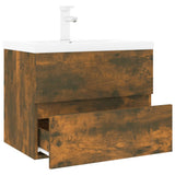 Sink Cabinet with Built-in Basin Smoked Oak Engineered Wood 3152870