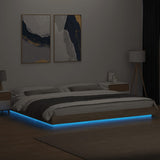 Bed Frame with LED Lights without Mattress Sonoma Oak 180x200cm 3281079