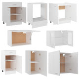 8 Piece Kitchen Cabinet Set Lyon White Engineered Wood 3067647