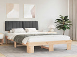 Bed Frame with Upholstered Headboard Dark Grey 120 x 190 cm 877505