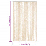Fly Curtain Beige and White 118x220 cm Chenille 4004883